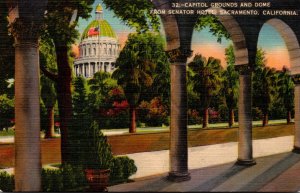 California Sacramento Capitol Grounds and Dome From Senator Hotel