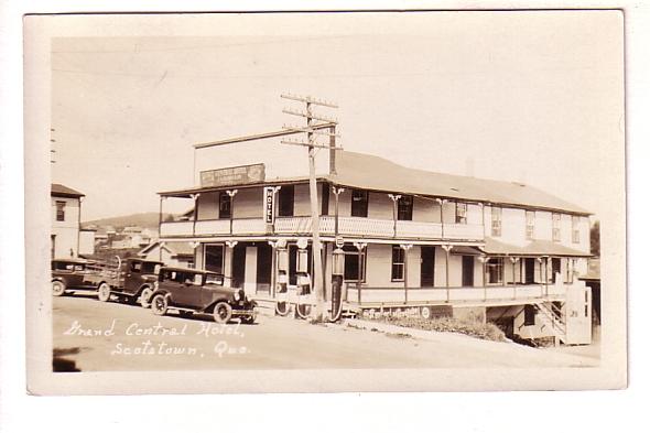 Real Photo, Grand Central Hotel, Scotstown, Quebec, Used 1930 Cork Cancel, 20...