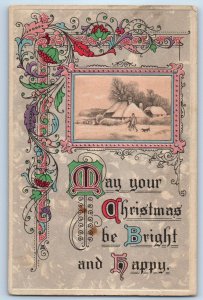 c1910's Christmas House Scene Cleveland Ohio OH Antique Posted Postcard