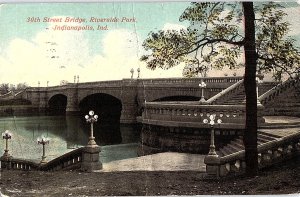 Postcard BRIDGE SCENE Indianapolis Indiana IN AI2915