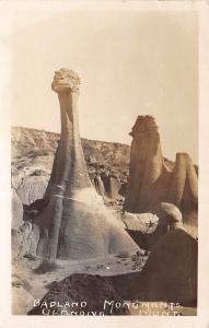 D56/ Glendive Montana Mt Real Photo RPPC Postcard c1910 Badland Monument Geology 