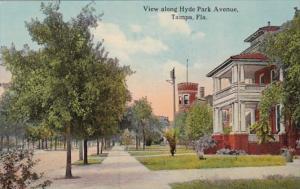 Florida Tampa View Along Hyde Park Avenue Curteich