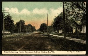 Clintonville Wisconsin Mainstreet 1910 Ashland & Milw R.P.O. LOVERLY