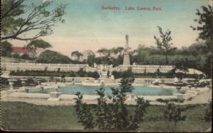 Barbados BWI Lake Queens Parks c1910 Postcard