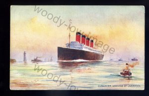 LS2541 - Cunard Liner - Mauretania - Artist - Richard Oliver?? - postcard