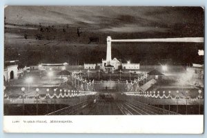 Minneapolis Minnesota MN Postcard Wonderland Aerial View Night Scene 1907 Posted
