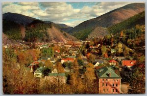 Wallace Idaho 1950-60s 76 Gasoline Advertising Postcard Aerial View