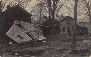 J80/ Fremont Ohio RPPC Postcard c1910 Flood Disaster Finch Homes   459