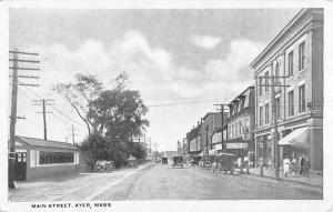 Ayer Massachusetts Main Street Scene Historic Bldgs Antique Postcard K21107