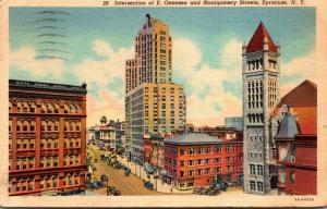 New York Syracuse Intersection Of East Genesee and Montgomery Streets 1941 Cu...