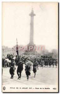 Old Postcard Army Review July 14, 1917 Place de la Bastille