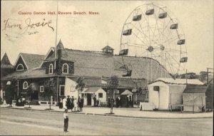 Revere Beach Massachusetts MA Casino Dance Hall Ferris Wheel c1910 Postcard