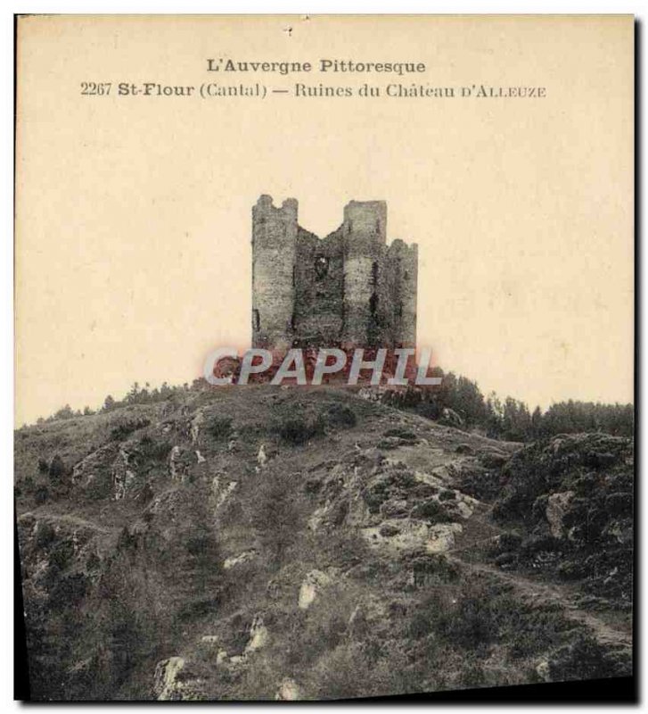 Old Postcard L & # 39Auvergne Picturesque St Flour Ruins Du Chateau D & # 39A...