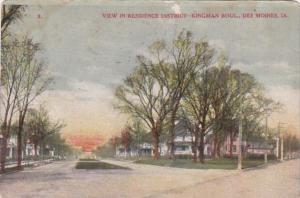 Iowa Des Moines View In Residence District Kingman Boulevard 1909