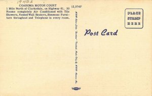 Clarksdale Mississippi Coahoma Moor Court Postcard roadside MWM linen 20-1764