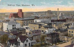 Birdseye View Manitowoc Wisconsin 1915 postcard 