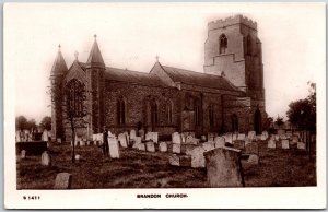 Brandon Church and Cemetery Suffolk, England Postcard