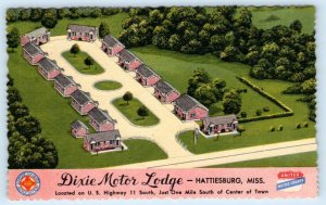 HATTIESBURG, Mississippi MS ~ Roadside DIXIE MOTOR LODGE c1950s Postcard