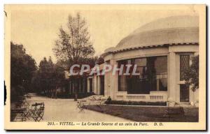 Old Postcard Vittel great source and a corner of the park