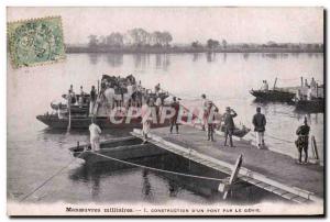 Old Postcard Army Construction & # 39un bridge the genie