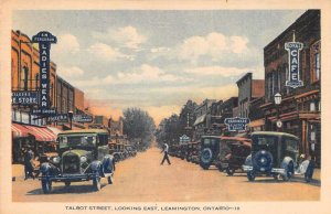 Leamington Ontario Canada Talbot St Looking East Vintage Postcard JH231127