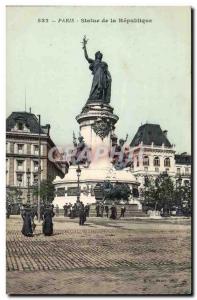 Paris Postcard Old Statue of the Republic