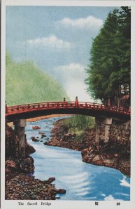 Japan The Sacred Bridge Nikko Vintage Postcard C194