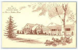c1940s Fin 'n Feather Farm Milk Pail Restaurant View Dundee Illinois IL Postcard