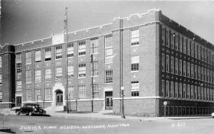 Anaconda Montana 1940s Junior High School Autos Nixon RPPC real photo 11226