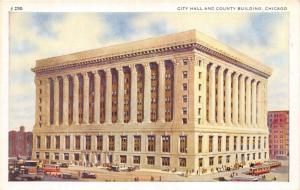 Chicago Illinois~City Hall & Country Building~Busy Street Scene in Front~1920s