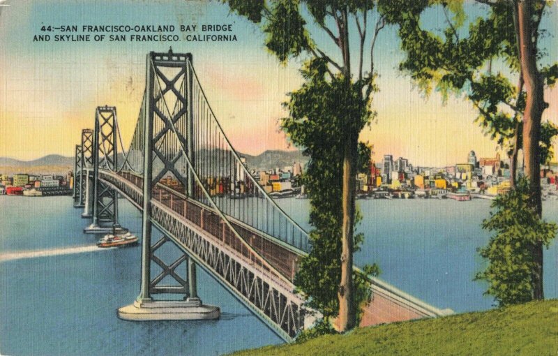 Postcard Oakland Bay Bridge California 