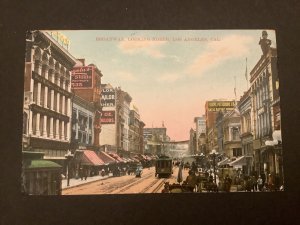 U.S. Broadway Looking North Los Angeles California 1907 Postcard R41000 