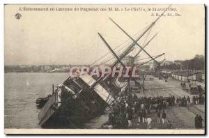 Old Postcard Boat L & # 39echouement in Garonne Ship MM Chile April 24, 1903 ...