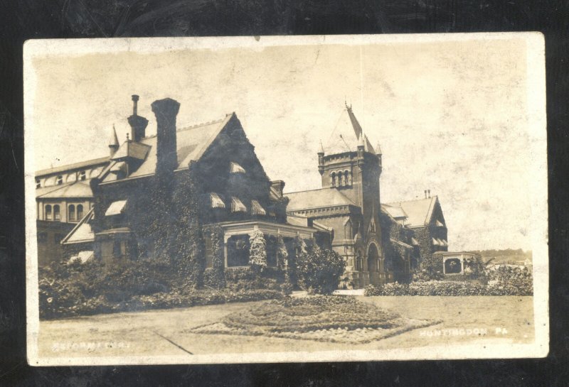 RPPC HUNTINGDON PENNSYLVANIA PA CHURCH BUILDING VINTAGE REAL PHOTO POSTCARD