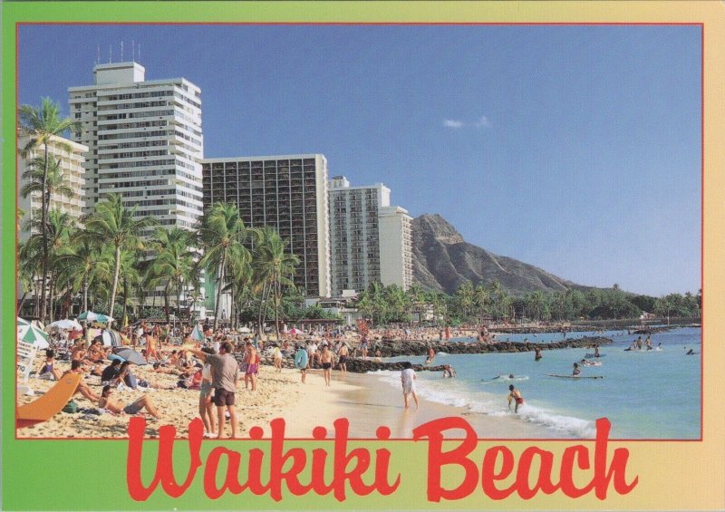 America Postcard - Hawaii, Waikiki Beach and Diamond Head  RR21501