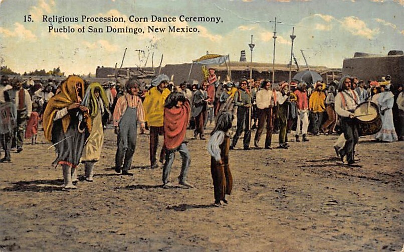 Religious Procession, Corn Dance Ceremony Pueblo of San Domingo, New