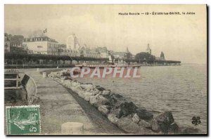 Old Postcard Evian les Bains la Jetee Boat