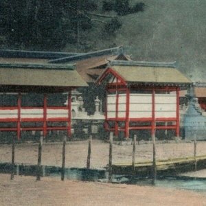 Japan Itsukushima Shrine Miyajima Hatsukaichi Hand Colored Postcard 07.62