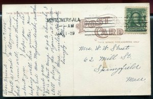 White House of the Confederacy Montgomery Alabama al postmarked 1909 postcard