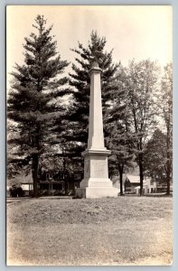 RPPC Real Photo Postcard - Civil War Memorial Rochester, Vermont   c1926