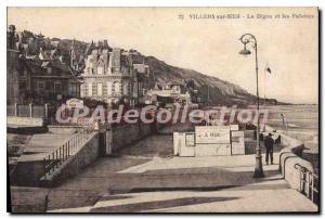 Old Postcard Villers sur Mer and La Digue Cliffs