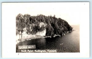 RPPC BURLINGTON, Vermont VT~ Rock Point EAGLE BAY Canoe 1947 Real Photo Postcard