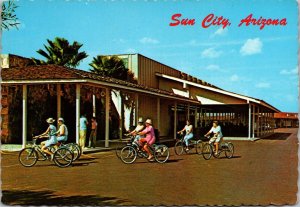 Bicycling in Retirement Community Sun City AZ Postcard S76