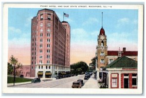 1940 Faust Hotel East State Street Exterior Building Rockford Illinois Postcard