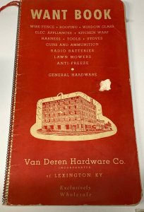 Vintage 1930s Van Deren Hardware Lexington Kentucky Advertising Want Book