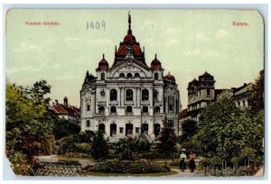 1909 View of Nemzeti Szinhaz Kassa Košice Slovakia Posted Antique Postcard