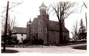 Marine City, Michigan - RPPC - A view of St. John's Evangelical Church -