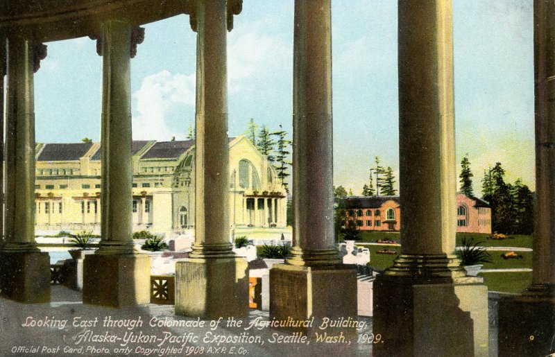 WA - Seattle. Alaska-Yukon-Pacific Exposition, 1909. Colonnade of Agriculture...