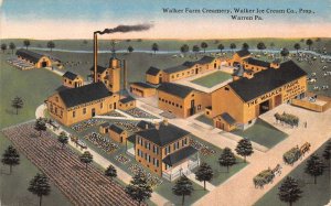 Warren Pennsylvania Walker Farm Co Walker Ice Cream Vintage Postcard AA58543