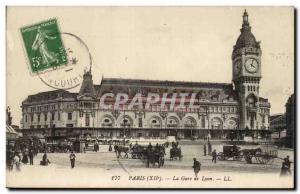 Old Postcard Paris Gare de Lyon